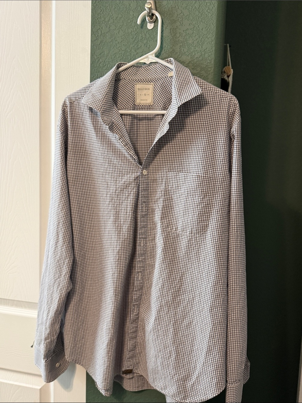 Billy Reid Stanard Fit Check Dress Shirt - Blue & White
